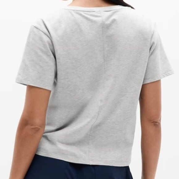 Athleta - Essential V-Neck Tee - Size XL - Grey Heather - NWT - Picture 2 of 2